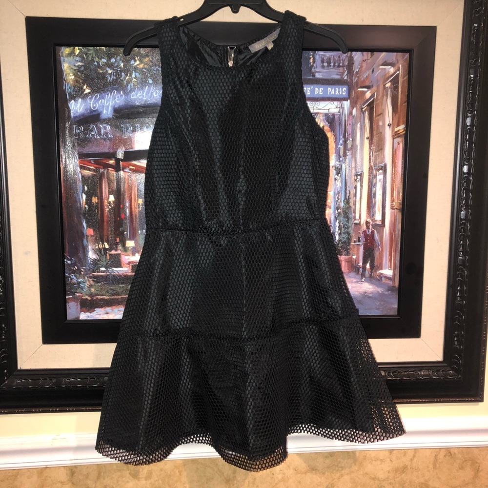 Netted black flair mini dress!